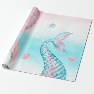 Watercolor Mermaid Under the Sea