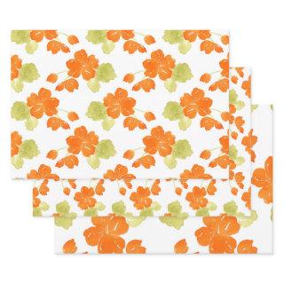 Watercolor Nasturtiums Pattern   Sheets