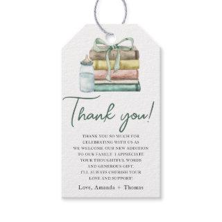 Watercolor New Chapter Baby Shower Thank you Gift Tags