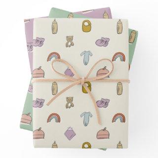 Watercolor Newborn Illustrations Baby Shower  Sheets