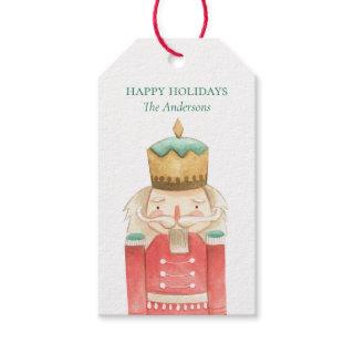 Watercolor Nutcracker Holly Christmas Holiday Gift Tags