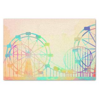 Watercolor Painting Ferris Wheel Fairground Art Tissue Paper