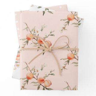Watercolor peach birthday party  sheets