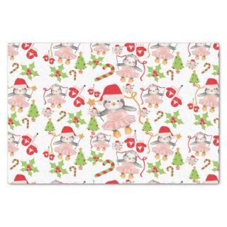 Watercolor Penguin Ballerina Christmas Tissue Paper