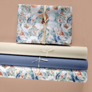 Watercolor Peonies and Hydrangeas in Fall Palette   Sheets
