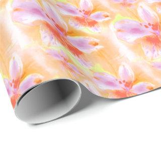 Watercolor Peruvian Lily Alstroemeria pattern wrap