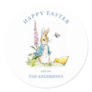 Watercolor Peter Rabbit Easter  Classic Round Sticker
