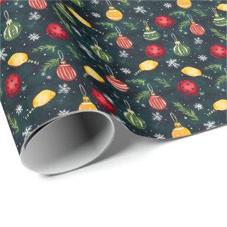 Watercolor Pickleball Holiday Rally