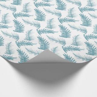 Watercolor pine gray blue leaves pattern