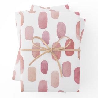 Watercolor pink brush stroke. Blush cute pattern  Sheets