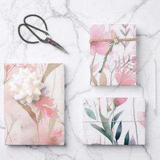 Watercolor Pink Flowers  Sheets