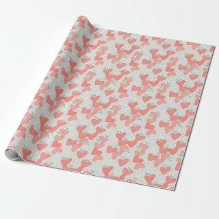 Watercolor Pink Hearts Pattern Valentine's Day