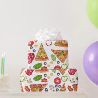 Watercolor Pizza Slices Pattern