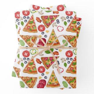 Watercolor Pizza Slices Pattern  Sheets