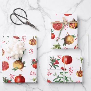 Watercolor Pomegranate Mediterranean Fruit Pattern  Sheets