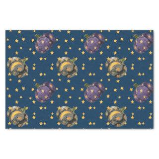 Watercolor Pumpkin Stars Pattern Halloween Tissue Paper