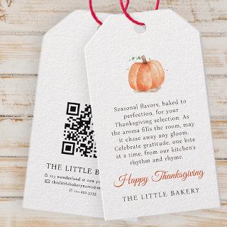 Watercolor Pumpkin Thanksgiving Baked Goods Label