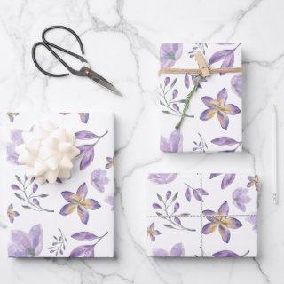 Watercolor Purple Floral Wrapping Sheets