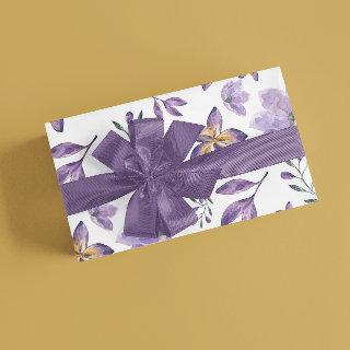 Watercolor Purple Floral Wrapping Sheets