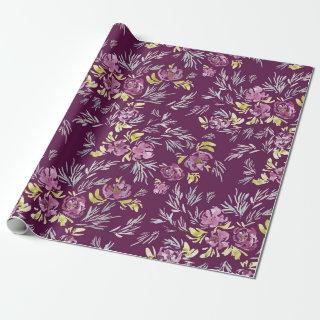 Watercolor Purple Flower Pattern