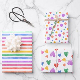 Watercolor Rainbow pattern birthday   Sheets