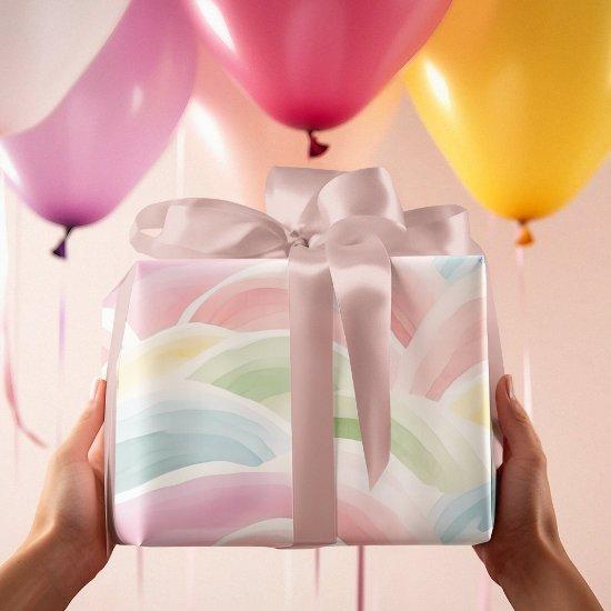 Watercolor Rainbow Pattern with Neutral Pastel
