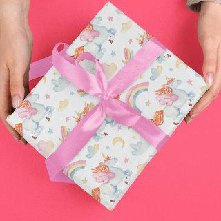 Watercolor Rainbow Unicorn Pattern