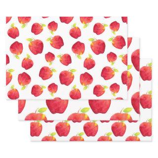 Watercolor Red Apple Patterns  Sheets