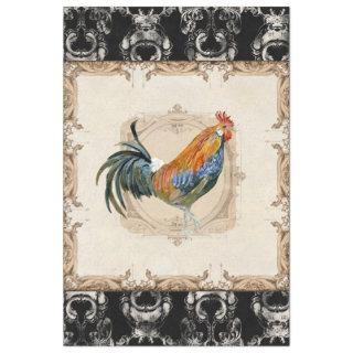 Watercolor Rooster Black Vintage French Decoupage Tissue Paper
