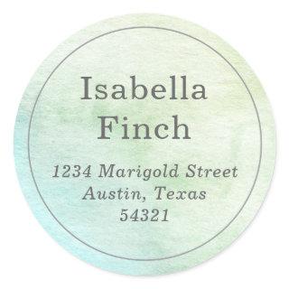 Watercolor Round Address Label