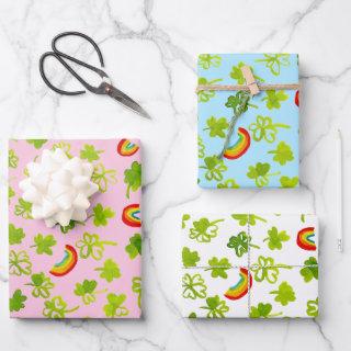 Watercolor Shamrocks & Rainbows Irish St Patty's  Sheets