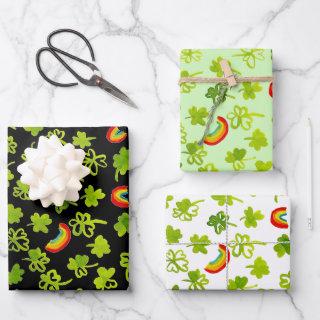 Watercolor Shamrocks & Rainbows Irish St Patty's  Sheets