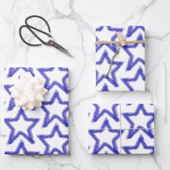 Watercolor Star Shape Pattern  Sheets