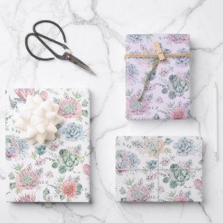 Watercolor Succulent  Sheet Set
