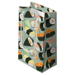 Watercolor Sushi Pattern Small Gift Bag