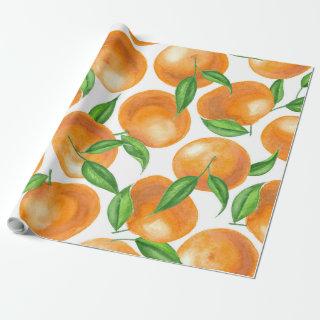 Watercolor tangerines