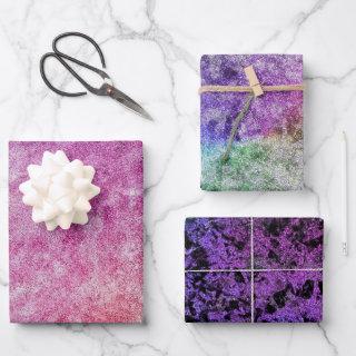 Watercolor Textured Purple Violet Rainbow  Sheets