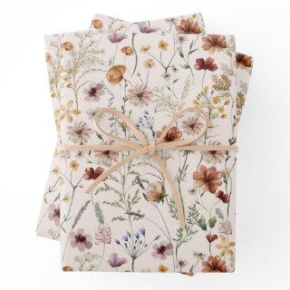 Watercolor Tiny Bloom Boho Floral Pattern  Sheets