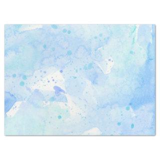 Watercolor Wash Modern Simple Aqua Sky Blue White Tissue Paper