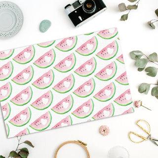 Watercolor Watermelon Heart Pattern Tissue Paper