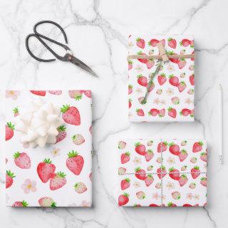 Watercolor Wild Strawberry Birthday  Sheets