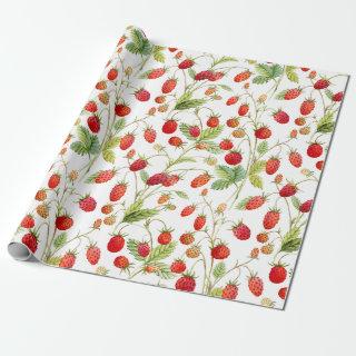Watercolor Wild Strawberry Pattern