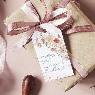 Watercolor Wildflower Purple Spring Bridal Shower Gift Tags