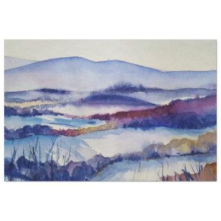 Watercolor Winter Mountains Decoupage Tissue Paper