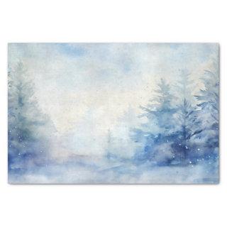 Watercolor Winter Snow in Shades of Blue No. 1 Tissue Paper