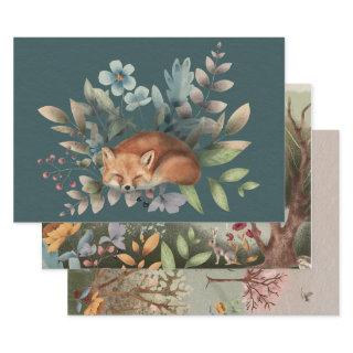 Watercolor woodlands fox  sheets