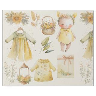 Watercolor yellow baby supplies