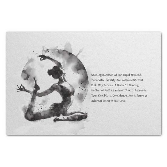 Watercolor Yoga Reiki One-Legged King Pigeon Pose Tissue Paper