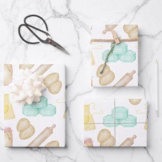 Watercolour Baking Utensils Baker Birthday Pattern  Sheets