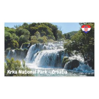 Waterfall in Krka National Park - Dalmatia,Croatia Rectangular Sticker